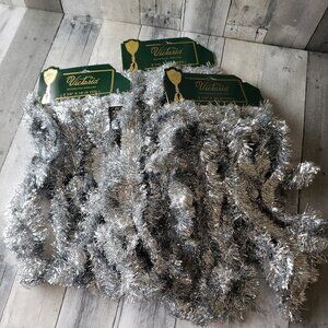 Unused Victoria Decorator Sliver Metallic Garland (lot of 3)